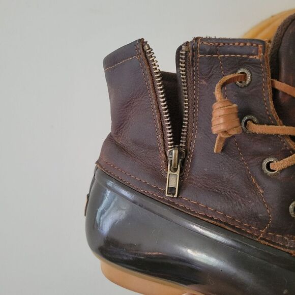 Sperry Topsider Saltwater Waterproof Leather Duck Boot Brown 10M - Picture 8 of 12